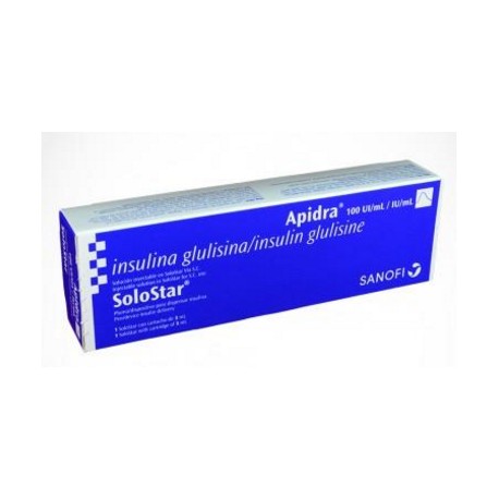 Apidra Solostar 100 UI(ENVIOS RTEGIONALES Y NACIONAL) Caja*1 Cartucho De 3 mL – Sanofi-Aventis