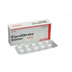 Ciprofibrato 100 mg (ENVIOS REGIONALES Y NACIONAL) Caja* 20 Tabletas – Genfar