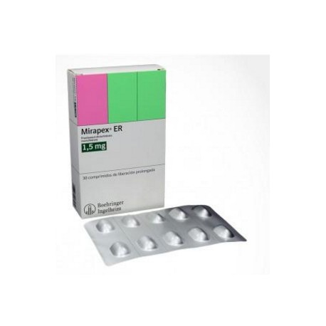 Mirapex Er 1.5 mg (ENVIOS REGIONMALES Y NACIONAL) Caja*30 Comprimidos De Liberación Prolongado - Boehringer Ingelheim