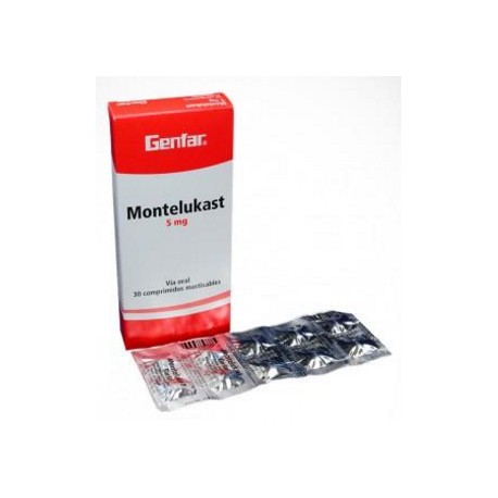 Montelukast 5 mg (ENVIOS REGIONALES Y NACIONAL) Caja*30 tabletas masticables - Genfar