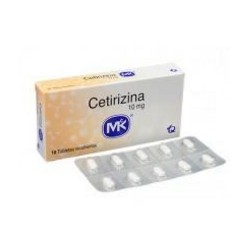 Cetirizina 10 mg (FARMACUNDINAMARCA) Caja* 10 Tabletas Recubiertas Incobra