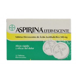 Aspirina Efervescente (FARMACUNDINAMARCA) Analgésico CAJA*12 TABLETAS