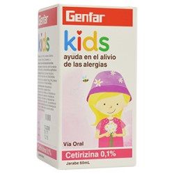 GENFAR KIDS CETIRIZA JARABE ALERGIAS 0.1% (FARMACUNDINAMARCA) FCO*60ML