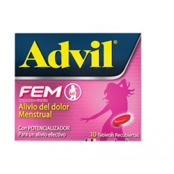 ADVIL FEM (FARMACUNDINAMARCA) CAJA*10 TABLETAS ALIVIO EFECTIVO