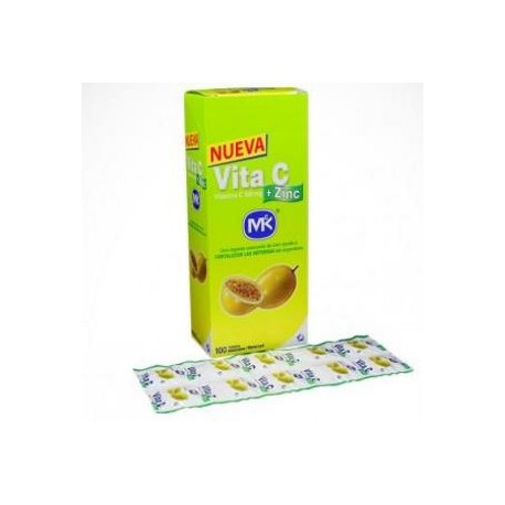 Vita C + Zinc (FARMACUNDINAMARCA) Tabletas Masticables Sabor A Lulo Caja*100 unidades