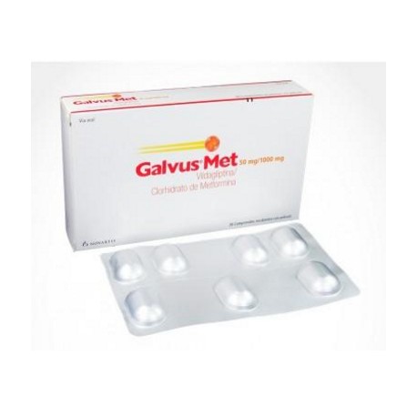 Galvus Met 50 mg /1000 mg (FARMACUNDINAMARCA) Caja*28 Comprimidos Recubiertos - Novartis